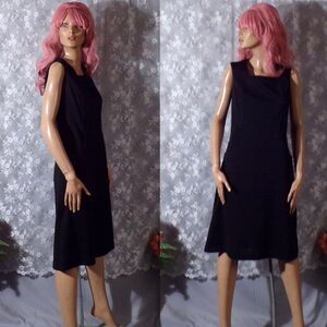 Vintage 60s Dress 1960s Black Sheath Mod Cocktail Retro Classic Size Small